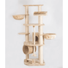 Beige Cat Tree and Scratcher (120x64x181 cm)