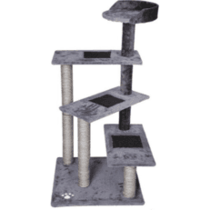 Cat Tree with Scratching Post and 4 Platforms ? 50x50x100cm Sisal Gray