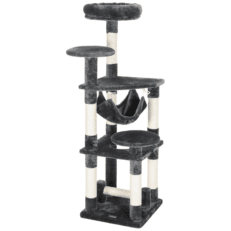 Deluxe Multi-Level Cat Tree Tower with Hammock, Lounging Basket, and Scratching Posts ? 45x45x137cm