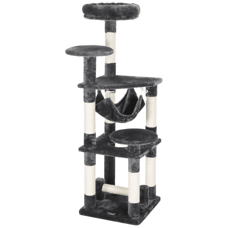 Deluxe Multi-Level Cat Tree Tower with Hammock, Lounging Basket, and Scratching Posts – 45x45x137cm