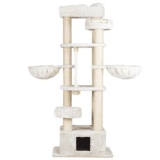 Fancy White Cat Tree and Scratcher (80x60x203 cm)