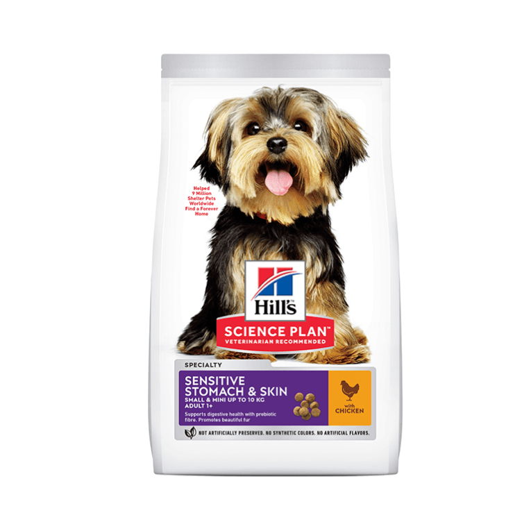 Hill’s Science Plan Sensitive Stomach & Skin Small & Mini Adult Dog Food with Chicken – 1.5kg