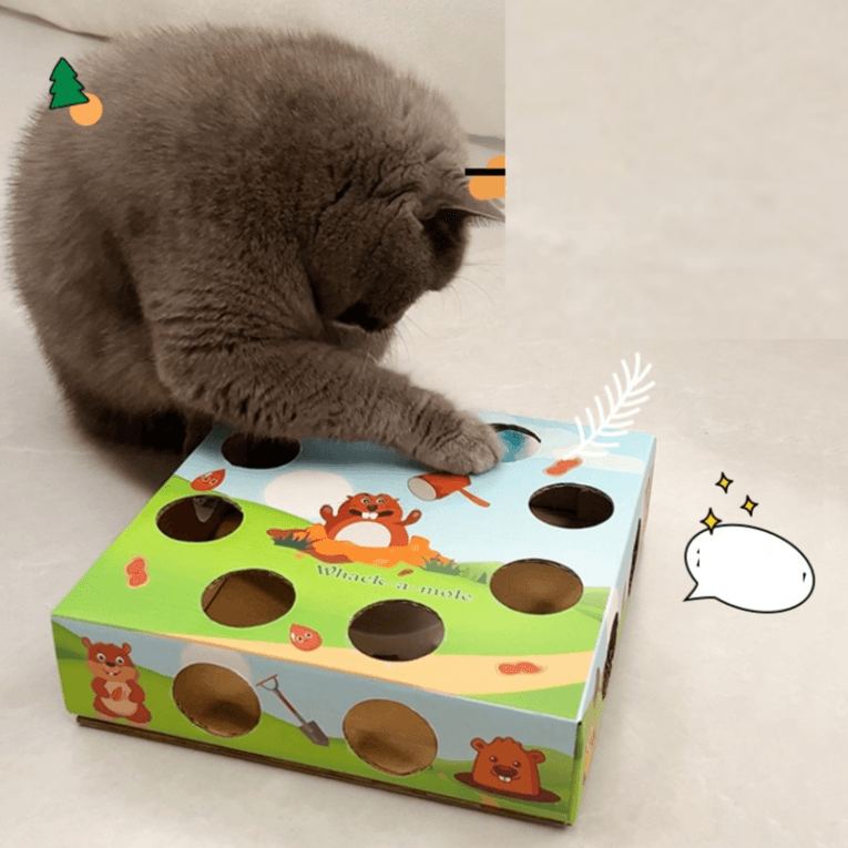 Interactive Whack-a-Mole Toy for Cats