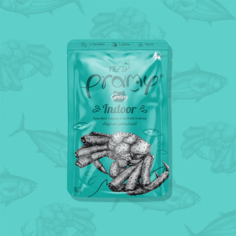 Pramy Indoor Tuna with Crab Stick in Gravy - 70g