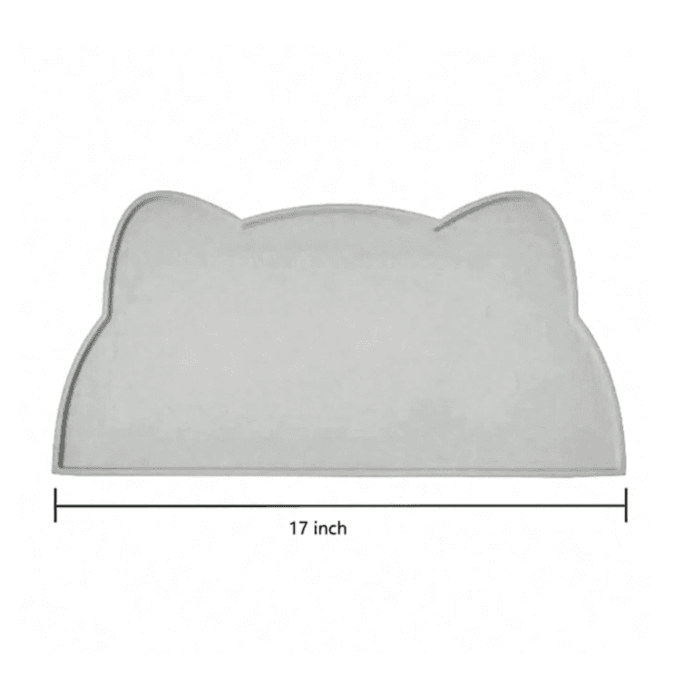 Silicone Waterproof, Anti-Slip, and Leak-Proof Pet Food Tray Mat - Dark Gray