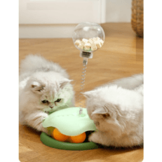 Spring-Loaded Cat Treat Dispenser and Play Toy