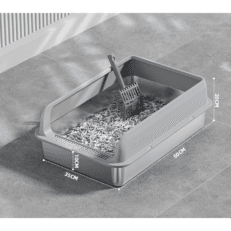 Stainless Steel Non-Stick Cat Litter Box with High Sides (50?35?20cm)
