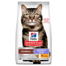 Hill’s Science Plan Hairball & Perfect Coat Adult Dry Cat Food with Chicken (1.5kg)