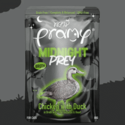 Pramy Midnight Prey – Chicken with Duck in Broth Recipe Wet Food for Cats, 80g