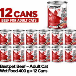 BestPet Cat Wet Food with Beef in Gravy - 400g x 12 Cans