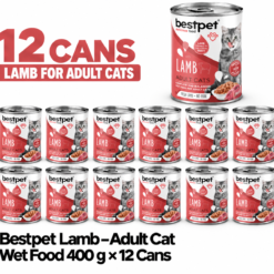 BestPet Cat Wet Food with Lamb in Gravy - 400g x 12 Cans