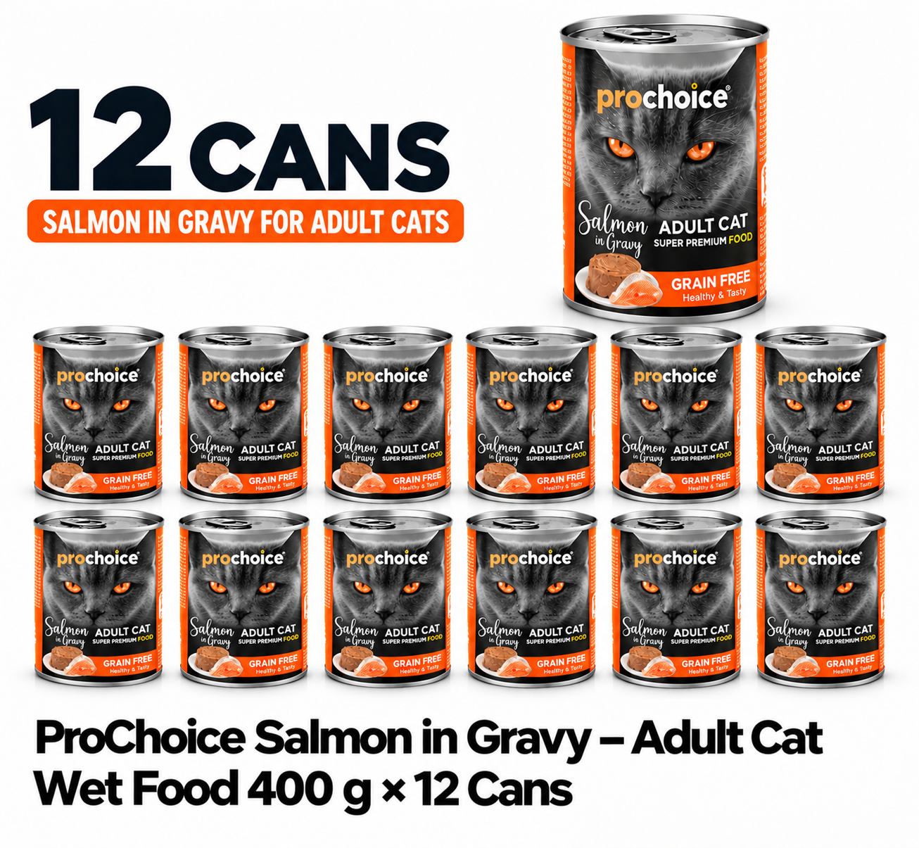 ProChoice Salmon Pat Cat Wet Food - 400g x 12 Cans