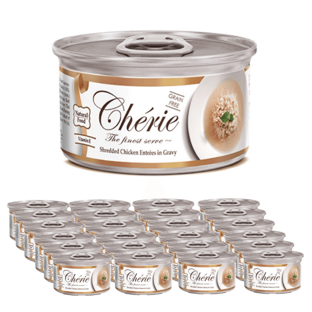 Cherie Chicken Entr?es in Gravy Cat Wet Food - 80g x 24 Cans