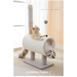 Cozy Cat Tunnel with Scratching Post and Interactive Toy