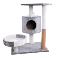 Cozy Multi-Level Cat Tree ? Perfect for Scratching, Climbing, and Lounging - Light Gray