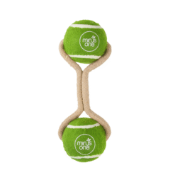 Dog Tennis Ball Rope Toy Double Meadow
