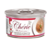 FLAKED YELLOWFIN MIX SKIPJACK TUNA WITH WILD SALMON ENTREES IN GRAVY Cherie 80 G cans cat food