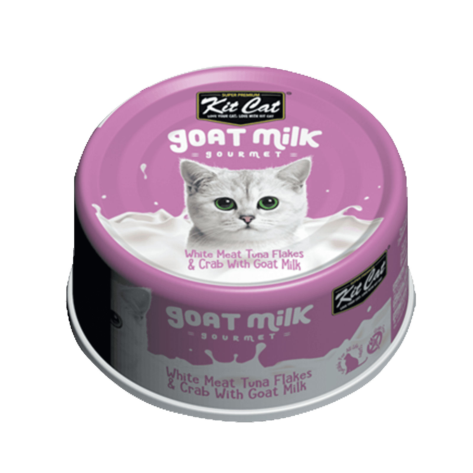Kit Cat White Meat Tuna Flakes & Crab with Goat Milk Cat Wet Food - 80g