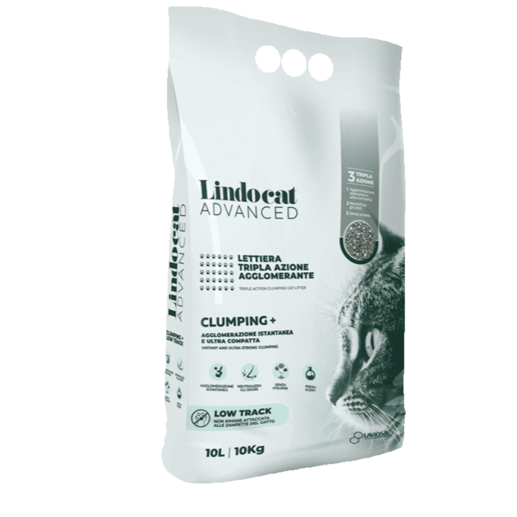 Natural Bentonite Clumping Cat Litter 10L Lindocat Advanced Low Track Fragrance Free