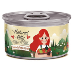 Natural Kitty CHICKEN WITH PUMPKIN IN BROTH 80 g can