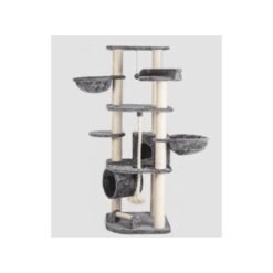 Dark Grey Cat Tree and Scratcher (120x64x181 cm)