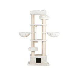 Fancy White Cat Tree and Scratcher (80x60x203 cm)
