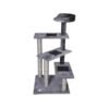 Cat Tree with Scratching Post and 4 Platforms ? 50x50x100cm Sisal Gray