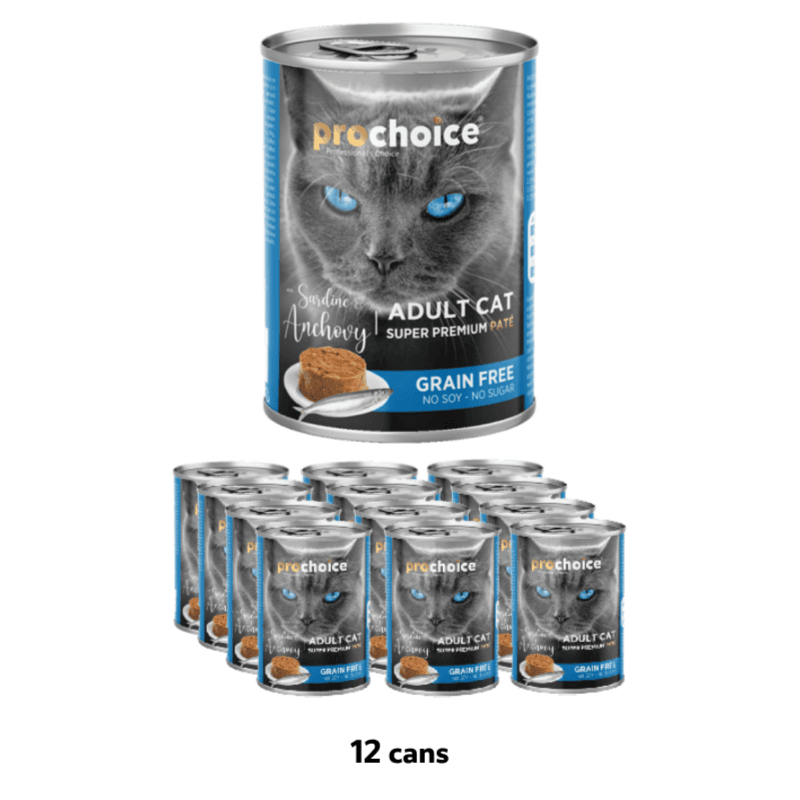 ProChoice Adult Cat Sardines & Anchovy Paté - 400g x 12 Cans
