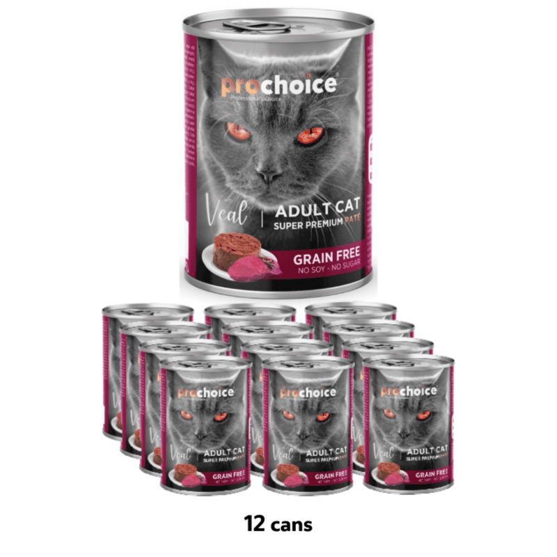 ProChoice Adult Cat Veal Pat? - 400g x 12 Cans