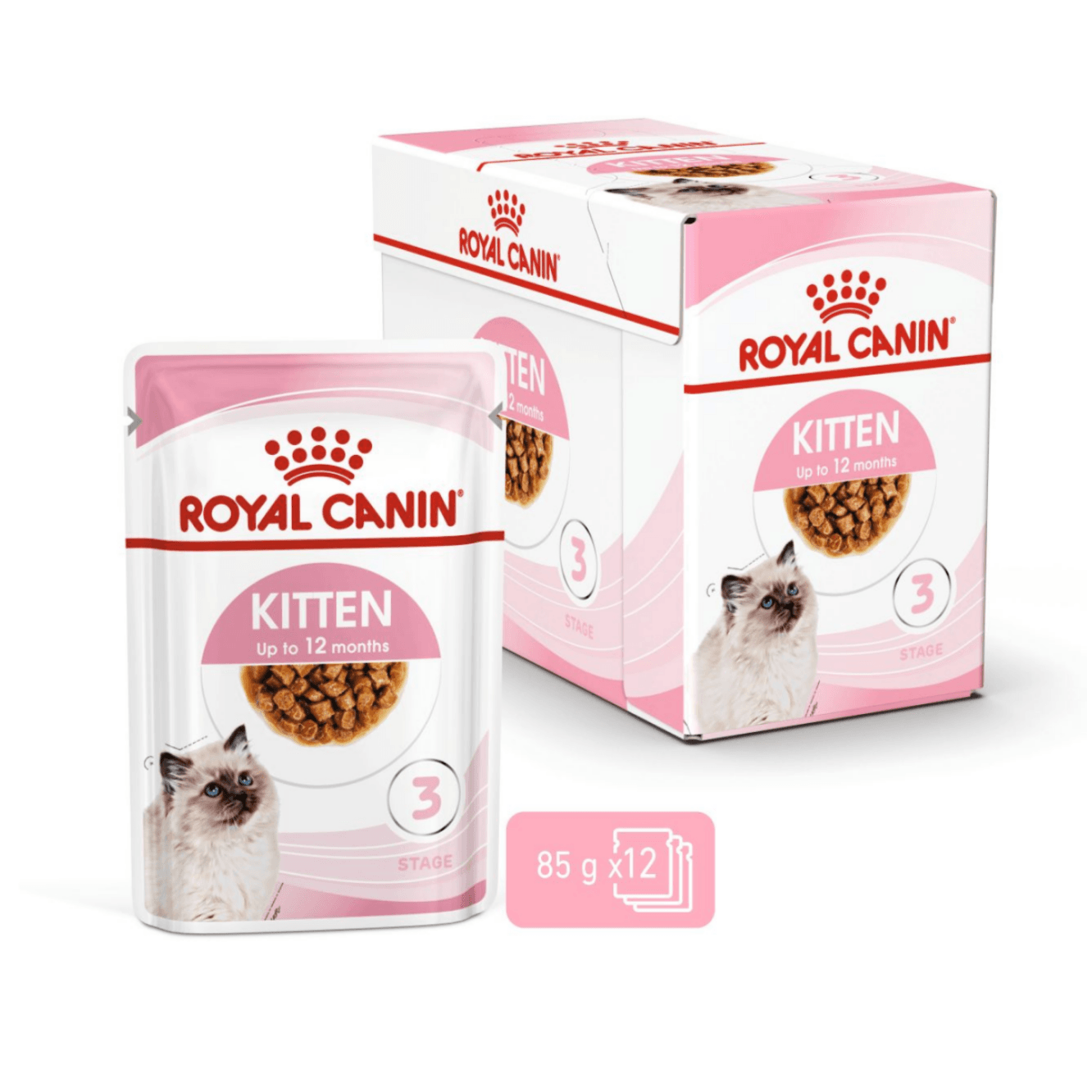 Royal Canin Feline Health Nutrition Kitten Gravy Wet Food - Pouches 12 x 85g