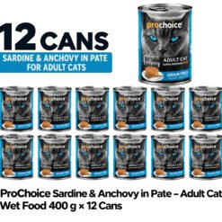 ProChoice Adult Cat Sardines & Anchovy Paté - 400g x 12 Cans