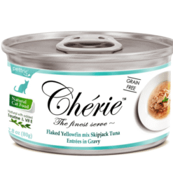 Cherie Flaked Yellowfin With Tuna Entries In Gravy 80g - Cat Wet Food