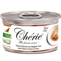 Cherie Flaked Yellowfin Tuna With Chicken Entries In Gravy 80g - Cat Wet Food