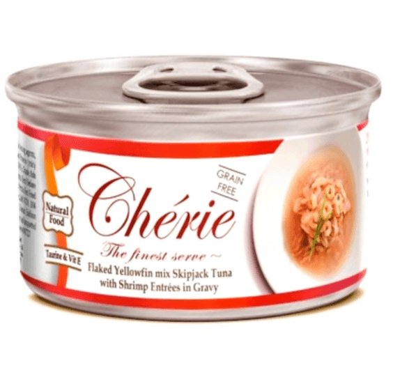 Cherie Flaked Yellowfin Tuna With Shrimp Entrees In Gravy 80g - Cat Wet Food