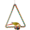 Colorful Triangular Bird Rope Swing with Hanging Clip - Parrot Toy