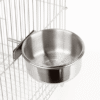Stainless Steel Bird Feeding Bowl with Cage Mount - Large (14cm)