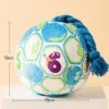 Blue Soft Plush Dog Toy Ball with Rope Tail - Size 10x10cm