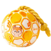 Yellow Soft Plush Dog Toy Ball with Rope Tail - Interactive Pet Toy