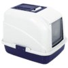 Covered Cat Litter Box - White & Purple