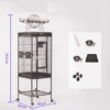 Large Bird Cage with Play Top - 163cm Parrot Cage with Wheels & Accessories | Bird Cage