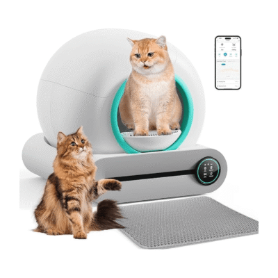 Self Cleaning Cat Litter Box With Mat & Baffle Plate, 65L+9L Large Capacity, Smart Automatic Cat Lit