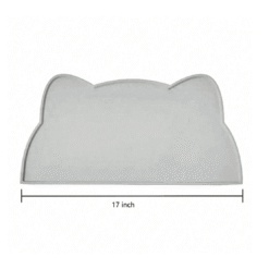 Silicone Waterproof, Anti-Slip, and Leak-Proof Pet Food Tray Mat - Dark Gray