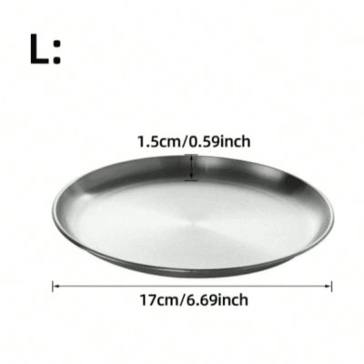 Stainless Steel Cat Bowl – 6.7" Shallow Dish For Food (1pc)