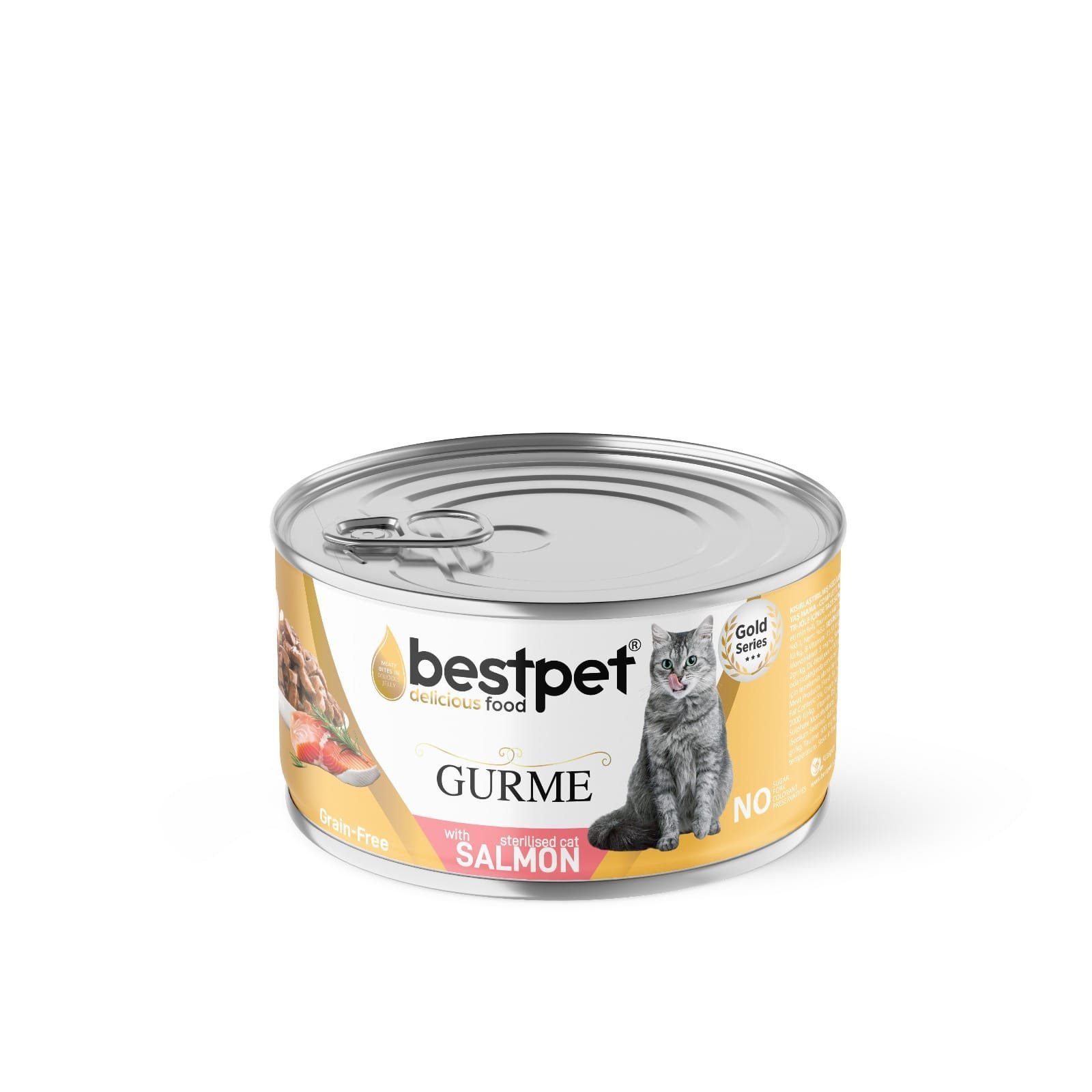 BestPet Gurme Adult Cat Sterilized Salmon in Jelly with Taurine ? Premium Cat Wet Food (85g)