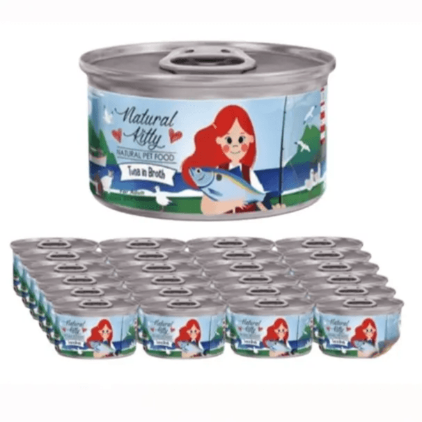 Natural Kitty Tuna Broth Cat Wet Food - 24 x 80g