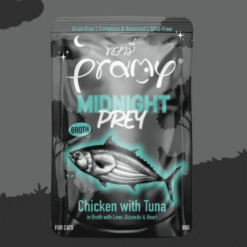 Pramy Midnight Prey – Chicken with Tuna in Broth Recipe Wet Food for Cats, 80g