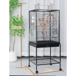Black Bird Cage with Stand & Accessories