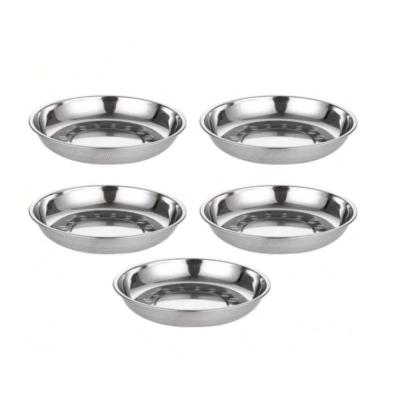 Premium Stainless Steel Cat Bowl Set – 5PC, 5.9 Inch
