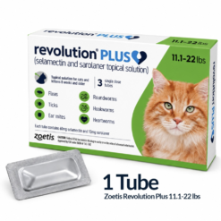 Zoetis Revolution Plus For Cats 1.0ml, >5–10kg 1 Tube – Flea, Tick, Worm & Mite Protection For Cats