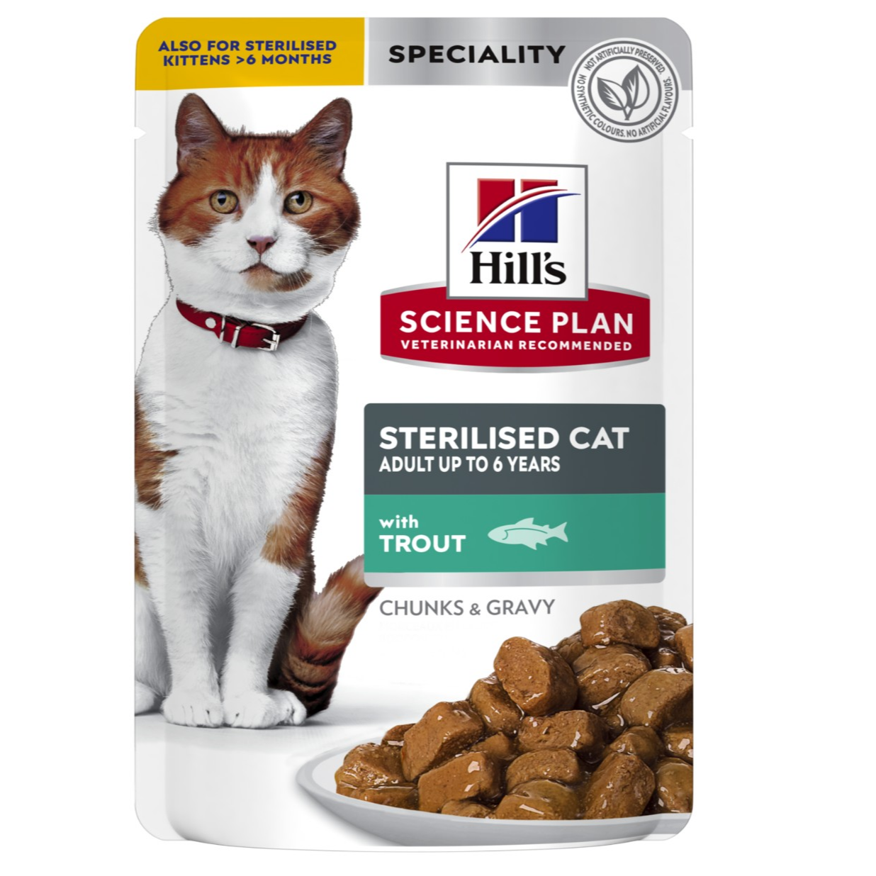 Hill’s Science Plan Sterilised Adult Cat Wet Food with Trout Pouches 85G